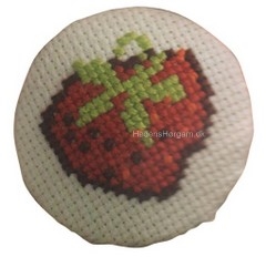 Knap Badges kit jordbær hvid